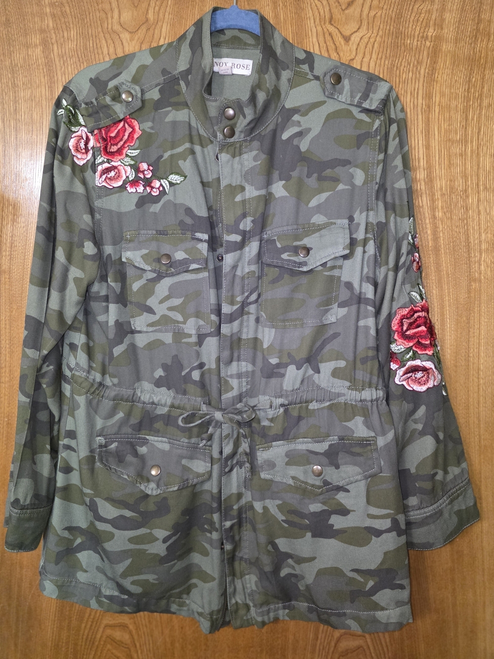 Women's Olive Camo Embroidered Utility Jacket